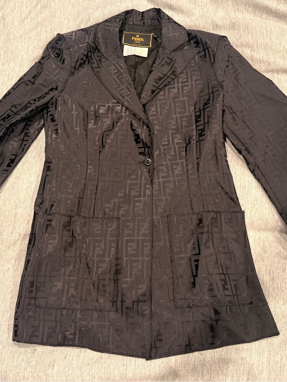 Vintage 1980s/90s Fendi 365 Karl Lagerfeld FF Zucca Monogram Jacket IT 42